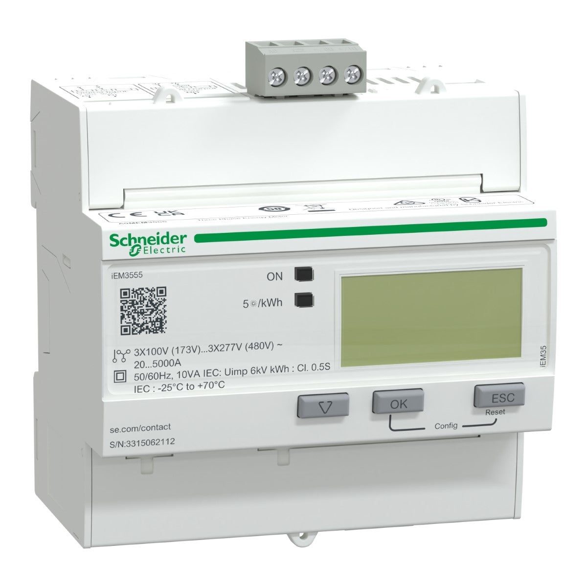 iEM3555 Enerji ölçüm cihazı - Modbus - 1 DI - 1 DO - çoklu tarife - Rogowski coil