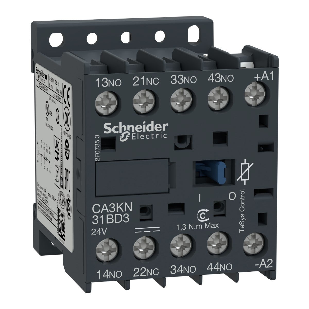 TeSys K kontrol rölesi - 3 NA + 1 NK - <= 690 V - 24 V DC standart bobin