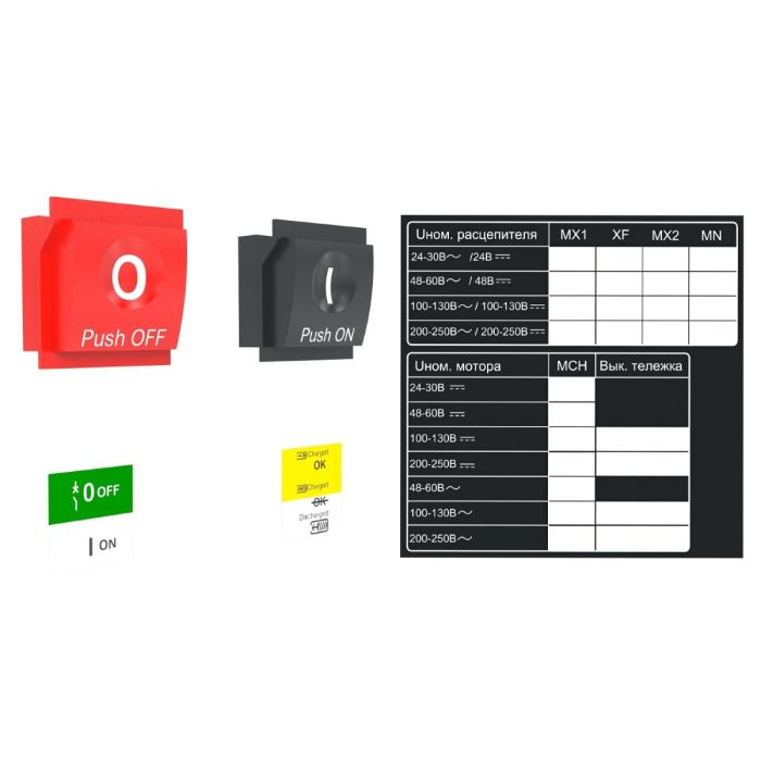 buton için etiket kiti, yeşil ve kırmızı renk main product photo