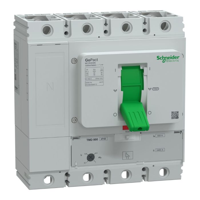 Circuit breaker, GoPact MCCB 800, 4 poles, 50kA at 415VAC, 800A rating, TMD trip unit, Ayar Sahalı main product photo
