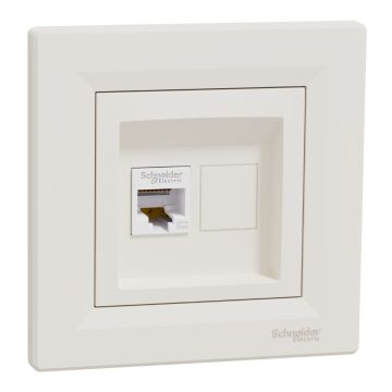 Asfora – Tekli RJ45 Cat5e UTP, Çerçeveli – Krem