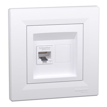 Asfora – Tekli RJ45 Cat6 UTP, Çerçeveli – Beyaz